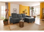 Ecksofa HOME AFFAIRE "Dundee L-Form", grau (anthrazit), B:264cm H:86cm T:170cm, Luxus-Microfaser Florence (100% Polyester);Struktur fein (100% Polyester);Luxus-Microfaser Lederoptik (100% Polyester), Sofas, Ecksofa, wahlweise mit Kopfteilverstellung und zusätzlich mit Bettfunktion