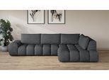 Ecksofa OTTO HOME "AZITA L-Form, XXL 352 cm Designsofa in Bubble-Opitk", grau (anthrazit), B:352cm H:72cm T:210cm, 100% Polyester, Sofas, Ecksofa, lose Rückenkissen, traumhafte Steppung