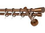 Gardinenstange GARESA "CLASSICO MOLIS", braun (bronzefarben), L:330cm, Gardinenstangen, Gardinenstange, Vorhanggarnitur, verlängerbar, Wandmontage, Keil, mit Ringe und Haken