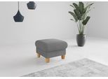 Polsterhocker HOME AFFAIRE "Rochelle", grau, B:58cm H:47cm T:58cm, 100% Polyester, Hocker, Polsterhocker, Massive 12 cm Holzbeine
