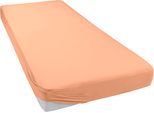 Spannbettlaken IRISETTE "Orion 9", rot (apricot), L:200cm, Frottee, Obermaterial: 75% Baumwolle, 25% Polyester, Bettlaken, Spannbettlaken, weicher Frottier-Stretch, für Matratzen bis 25 cm Höhe