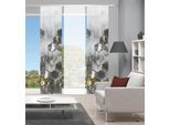 Schiebegardine VISION S "LAYON 3er SET" Gr. 1, grau (anthrazit), B:60cm H:260cm, Polyester, Gardinen, Schiebegardine, Schiebevorhang Digidruck 3er Set LAYON