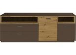 Kommode MÄUSBACHER "Frame", braun (lava matt, asteichefarben), B:197cm H:74cm T:41cm, Sideboards, Kommode, Breite 197 cm