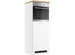 Backofen/Kühlumbauschrank KOCHSTATION "KS-Milan", weiß (weiß hochglanz), B:60cm H:166cm T:60cm, MDF, Schränke, Backofen/Kühlumbauschrank, Ofen-/Kühlschrankumbau 60 cm, matt oder hochglänzend