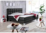 Boxspringbett HOME AFFAIRE "Tavira", schwarz, B:187cm L:208cm, Komplettbetten, Boxspringbett, in 4 Breiten, 4 Farben und 3 Matratzenarten, incl. Topper