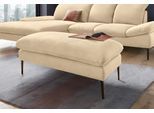 Hocker W.SCHILLIG "enjoy&MORE", beige (sahara s37), B:106cm H:45cm T:71cm, Chenille-Flachgewebe R66 (85% Polyester, 15% Nylon);Longlife Xtra-Leder Z59: Glattleder mit modischer Prägung. Hautstärke 0, 9 - 1, 1 mm;Stoff S37 (100% Polyester), Hocker, Hocker, Füße bronze pulverbeschichtet, Breite 106 cm