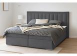 Boxbett COLLECTION AB "ATHENA inkl. Bettkasten, erhältlich in der Breite 180cm", grau (anthrazit), B:193cm L:206cm, Holz teilmassiv, Holzwerkstoff, Komplettbetten, Boxbett, erhältlich in verschiedenen Härtegraden, inkl. Topper