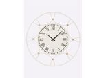 Wanduhr HEINE HOME, beige (weiß), Wanduhren, B/H/T: 61cm x 61cm x 4cm, Wanduhr, B:61cm H:61cm T:4cm