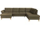 Wohnlandschaft SIT & MORE "Göteborg", grün (olive), B:327cm H:90cm T:226cm, Sofas, Wohnlandschaft, inkl. Sitztiefenverstellung, wahlweise mit Bettfunktion & Bettkasten
