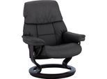 Relaxsessel STRESSLESS "Ruby", schwarz (schwarz paloma), B:79cm H:98cm T:76cm, Leder BATICK: BATICK ist ein leicht korrigiertes, durchgefärbtes und genarbtes Möbelleder, bei dem die meisten Unebenheiten und Spuren in der Regel entfernt wurden.;Leder PALOMA: PALOMA ist ein durchgefärbtes Semianilin-Möbelleder mit natürlicher Narbung., Sessel, Relaxsessel, mit Classic Base, Größe M, Gestell Eiche, W