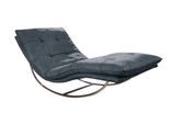 Relaxliege W.SCHILLIG "daily dreams", blau (blau z69), B:95cm H:85cm T:169cm, Longlife Xtra-Leder Z69: Das feinnarbige, gedeckte Softleder Z69 besticht durch seine außergewöhnliche Weichheit im trendigen »Vintage-Look«, Hautstärke 0, 9 - 1, 1 mm, Sofas, Relaxliege, in Waffelkissen-Optik, Schaukelgestell Chrom glänzend, in 2 Breiten