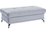 Polsterhocker OTTO HOME "Costello, B: 133 cm", grau (hellgrau), B:133cm H:47cm T:72cm, 100% Polyester;Samtoptik (100% Polyester), Hocker, Polsterhocker, individuell zu kombinieren, Federkern