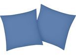 Kissenbezug BELLANA "Mako-Jersey-Exclusiv", blau (mittelblau), B:80cm L:80cm, Baumwolle, Obermaterial: 100% Baumwolle, Kissenbezüge, Kissenbezug, aus reiner Baumwolle