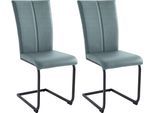 Freischwinger HOME AFFAIRE "Nils", blau (hellblau (fantasy 8214)), B:42,5cm H:100cm T:60cm, Holzwerkstoff, Metall, Polyester, Stühle, Freischwinger, Stuhl belastbar bis 120 Kg, Gestell Metall im Chrom-Look oder Schwarz