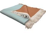 Wohndecke ADAM "Scandi Pinot", blau (hellblau, braun), B:145cm L:190cm, Baumwolle, Wohndecken, Wohndecke, im schlichten Design, Kuscheldecke
