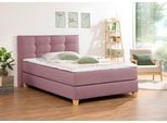 Boxspringbett HOME AFFAIRE "Moulay", lila (flieder), B:134cm L:211cm, Komplettbetten, Boxspringbett, inkl. Topper, in 3 Härtegraden, TFK auch in Härtegrad 4