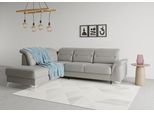 Ecksofa SIT & MORE "Sinatra L-Form", grau, B:251cm H:85cm T:220cm, 100% Polyester, Sofas, Ecksofa, mit Ottomane, optional mit Kopfteilverstellung und Armteilfunktion