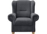 Ohrensessel HOME AFFAIRE "Torello", grau (anthrazit), B:92cm H:102cm T:89cm, 100% Polyester, Sessel, Ohrensessel