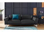 2,5-Sitzer W.SCHILLIG "montanaa", schwarz (schwarz z59), B:232cm H:78cm T:94cm, Sofas, 2 5-Sitzer, mit Metallkufen in Chrom glänzend, Breite 232 cm
