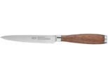 Allzweckmesser RÖSLE "Masterclass", silber (silberfarben, holzfarben), Klingenlänge 12cm, X50 CrMoV15 Klingenstahl, Kochmesser, Allzweckmesser, mit Wellenschliff, Made in Solingen, Klingenspezialstahl
