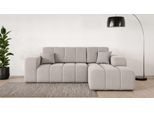 Ecksofa OTTO HOME "CASSY L-Form, Schlafsofa mit Bettkasten, Maße B/T/H: 245/165/88 cm", grau (taupe), B:244,5cm H:88cm T:164,5cm, 94% Polyester, 6% Nylon, Sofas, Ecksofa, mit 2 Rückenkissen, Recamiere rechts oder links bestellbar