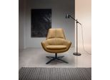 Drehsessel BETYPE "Be Organic Standard Back, Loungesessel", grau (stone), B:81cm H:92cm T:83cm, 100% Echtleder, Sessel, Drehsessel, in elegantem Design mit Drehfunktion