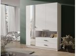 Kleiderschrank HOME AFFAIRE "LAREDO Wäscheschrank komplette Innenausstattung, Maße 158,3/200,5/55cm", weiß, B:158,3cm H:200,5cm T:55cm, Melamin, Schränke, Kleiderschrank, Garderobe mit offenem Fach, 3 Türen und 2 Schubladen, FSC