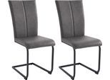 Freischwinger HOME AFFAIRE "Nils", grau (anthrazit (fantasy 8203)), B:42,5cm H:100cm T:60cm, Holzwerkstoff, Metall, Polyester, Stühle, Freischwinger, Stuhl belastbar bis 120 Kg, Gestell Metall im Chrom-Look oder Schwarz