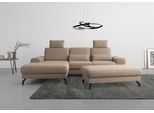 Ecksofa SIT & MORE "Cinturo L-Form", grau (taupe), B:283cm H:88cm T:175cm, Sofas, Ecksofa, inklusive Sitztiefenverstellung und Federkern, Sitzhöhe 45 cm