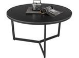 Couchtisch STOLKOM "HARPER 1", schwarz (schwarz, schwarz, schwarz), Tische, Couchtisch, rund Keramik, Tisch-Platte marmorisiert