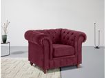 Sessel HOME AFFAIRE "Chesterfield B/T/H: 105/69/74 cm", rot (weinrot), B:105cm H:74cm T:89cm, 100% Polyester, Sessel, Sessel, mit hochwertiger Knopfheftung, auch in Leder