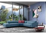 Ecksofa EGOITALIANO "Stefanie-e, Designsofa der Extraklasse, bequem mit hohem Sitzkomfort", blau (helllblau), B:314cm H:96cm T:284cm, Luxus-Micofaser Lederoptik (100% Polyester) ist ein neues technisches Gewebe mit einem visuellen und taktilen Aspekt, der dem Nubuk sehr nahe kommt, mit innovativen Eigenschaften. Seine außerordentliche Weichheit kommt von einem exklusiven Produktionsprozess, der Un