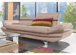 Polstergarnitur COTTA "Enterprise", beige (sand), Luxus-Kunstleder,mit Kopfteilverstellung,mit Armteilverstellung, Sitzmöbel-Sets, Polstergarnitur, Set bestehend aus: 2-Sitzer mit Kopfteilverstellung & Hocker