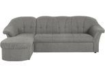Ecksofa DOMO COLLECTION "Pegnitz, elegante Rückensteppung, kompakte Stellmaße 238/141cm, L-Form", grau, B:238cm H:82cm T:141cm, 100% Polyester, Sofas, Ecksofa, wahlweise mit Bettfunktion
