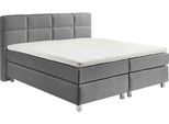 Boxspringbett, grau, B:175cm L:210cm, Bezug: 100% Polyester;Polsterung: 100% Polyester, WESTFALIA SCHLAFKOMFORT, Komplettbetten, Boxspringbett, wahlweise mit Kaltschaum-Topper