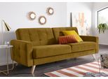 3-Sitzer EXXPO - SOFA FASHION "Nappa, kompakt, Bett & Bettkasten, bodenfrei, zeitlos, Komfortsitzhöhe", gelb (mustard), B:222cm H:87cm T:89cm, Samtvelours (100% Polyester);Webvelours (100% Polyester), Sofas, 3-Sitzer, tolle Detailverarbeitung