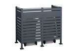Mülltonnenbox WESTMANN "Planum", grau (anthrazit), B:90cm H:150cm T:170cm, Stahl, Aufbewahrungsboxen, Mülltonnenbox, Platz für 2 Mülltonnen je 240 L