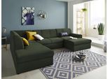 Wohnlandschaft DOMO COLLECTION "Topper, elegant und zeitlos, komfortabel, U-Form", grün, B:320cm H:78cm T:213cm, Sofas, Wohnlandschaft, wahlweise mit Bettfunktion