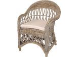Relaxsessel, grau (kubu grau, mit sitzkissen), B:65cm H:85cm T:65cm, Bezug 100% Polyester, HOFMANN LIVING AND MORE, Sessel, Relaxsessel, Handgeflochten
