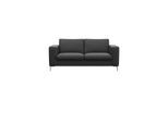 2-Sitzer FLEXLUX "Fiore, super Sitzkomfort durch Kaltschaum im Sitz", schwarz (deep schwarz), B:164cm H:85cm T:92cm, 100% Echteder, Sofas, 2-Sitzer, breite Armlehnen, Füße Alu