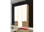 Kleiderschrank WIMEX "Level by fresh to go", weiß (plankeneichefarben, weiß), B:150cm H:216cm T:58cm, Schränke, Kleiderschrank, mit Schubladen