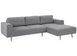 Ecksofa HOME AFFAIRE "Lasse L-Form", grau (hellgrau), B:273cm H:90cm T:167cm, Struktur fein( 100% Polyester);Filzoptik (100% Polyester);Luxus-Microfaser (100% Polyester), Sofas, Ecksofa, im scandinavischen Stil mit Holzfüßen