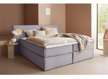 Boxspringbett "Yuma", grau (taupe), B:213cm L:213cm, 100% Polyester, LEGER HOME BY LENA GERCKE, Komplettbetten, Boxspringbett, incl. Topper, in 4 Breiten, 3 Matratzenarten und je 2 Härtegraden