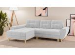 Ecksofa HOME AFFAIRE "Ahrdorf mit Bettfunktion und Bettkasten, Maße: B/H/T 268/86/175 cm", grau (hellgrau), B:268cm H:86cm T:175cm, 100% Polyester, Sofas, Ecksofa, L-Form mit 3 Rückenkissen und moderne gerundete Armlehnen