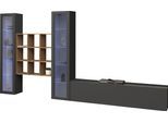 Wohnwand HOME AFFAIRE "Maruska", grau (anthrazit, anthrazit), B:350cm H:180cm T:30cm, Holzwerkstoff, Kastenmöbel-Sets, Wohnwand