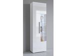 Vitrine OTTO HOME "India,Höhe 160cm stilvolle Glasvitrine mit verstellbare Glasböden", weiß (weiß, weiß hochglanz), B:45cm H:160cm T:35cm, ABS-Kunststoff, FSC-zertifizierter Holzwerkstoff, Glas, Kunststoff, Metall, Schränke, Vitrine, Standvitrine 1Trg, viel Stauraum ohne Beleuchtung