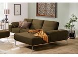Ecksofa W.SCHILLIG "run, Designsofa, bequem, L-Form", grün (camouflage w82), B:299cm H:88cm T:178cm, Longlife Xtra-Leder Z73: Naturwalkleder der Luxusklasse aus den erlesensten Rohhäuten. Hautstärke 1, 1 – 1, 3 mm;ROHLEDER Jacquard-Flachgewebe Q2 W60 (63% Polyester, 37% Polyacryl);ROHLEDER Chenille-Flachgewebe Q2 W77 (68% Polyacryl, 32% Polyester);Stoff S37 (100% Polyester), Sofas, Ecksofa, mit el