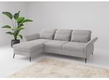 Ecksofa SIT & MORE "Emely, inkl. Sitztiefenverstellung", silber, B:264cm H:92cm T:198cm, 90% Polyester, 10% Polyamid, Sofas, Ecksofa, wahlweise mit Bettfunktion,Bettkasten,Kopf- & Armteilverstellung