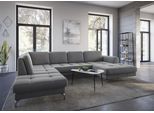 Wohnlandschaft SIT & MORE "Bendigo U-Form", grau (hellgrau), B:332cm H:84cm T:226cm, Sofas, Wohnlandschaft, inklusive Sitztiefenverstellung, Bodenfreiheit 12 cm, in 2 Fußfarben