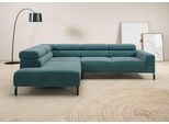 Ecksofa HOME AFFAIRE "Antonelli, L-Form, inkl. Kopfteilverstellung, Breite 276 cm", blau (petrol), B:276cm H:71cm T:219cm, 95% Polyester, 5% Nylon, Sofas, Ecksofa, ohne Sitztiefenverstellung, in Cord, petrol